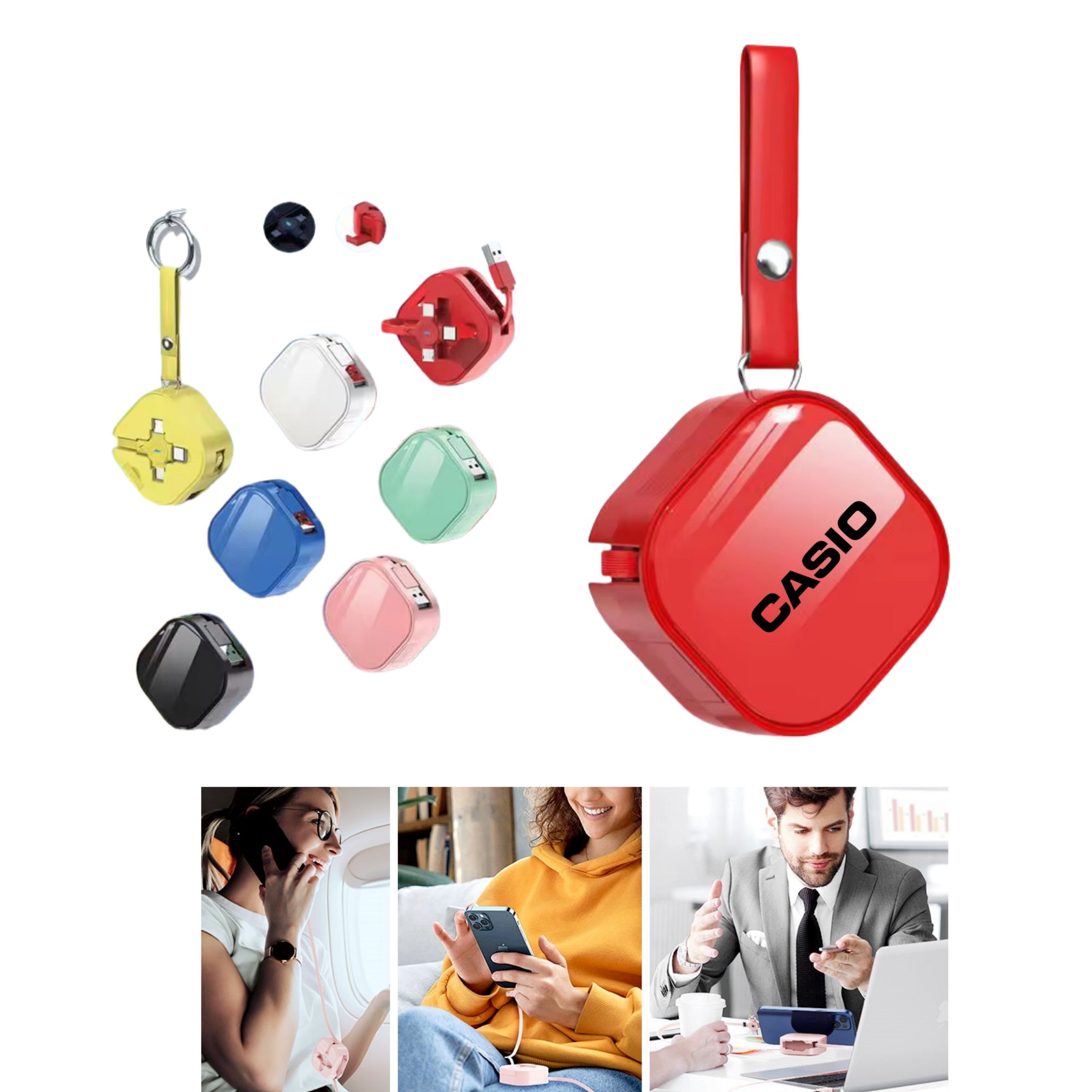 RETRACTABLE 3-IN-1 CHARGER - RED main image 0