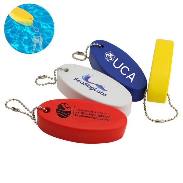 Oval PU Floating Keychain