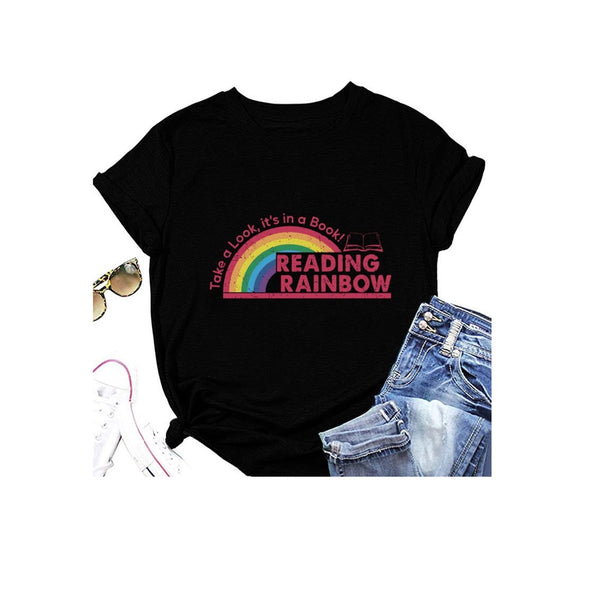 Rainbow Rolled Sleeve Women Tee