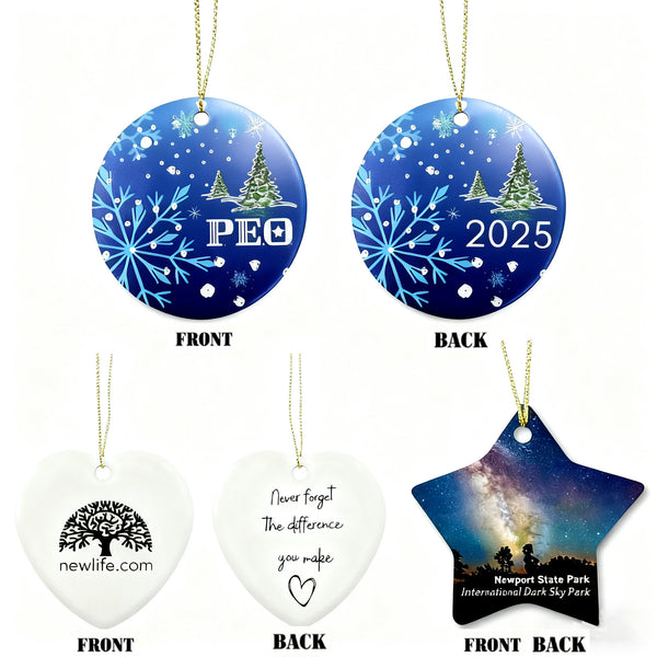 3" Full-color Wrap Customize Ceramic Ornament