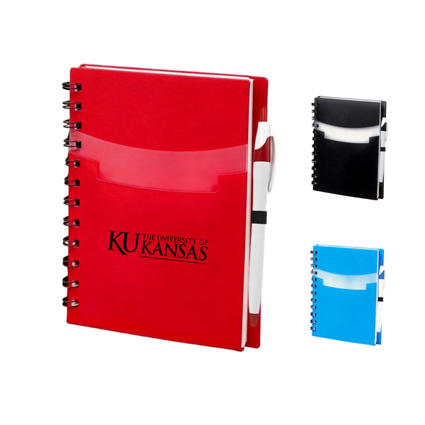 Tri-pocket Notebook with Pen - OCEAN