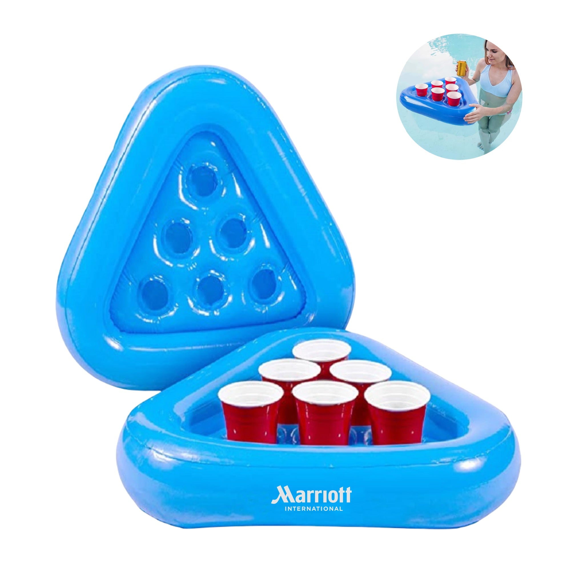 Triangular Inflatable Floating Drink Pong Rack – upromousa