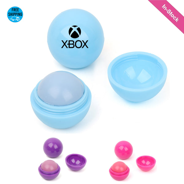 Pad-Printed 3 Fruity-flavors Lip Balm Ball with Moisturizer