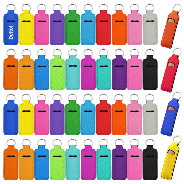 Neoprene Lip Balm Holder with Keychain
