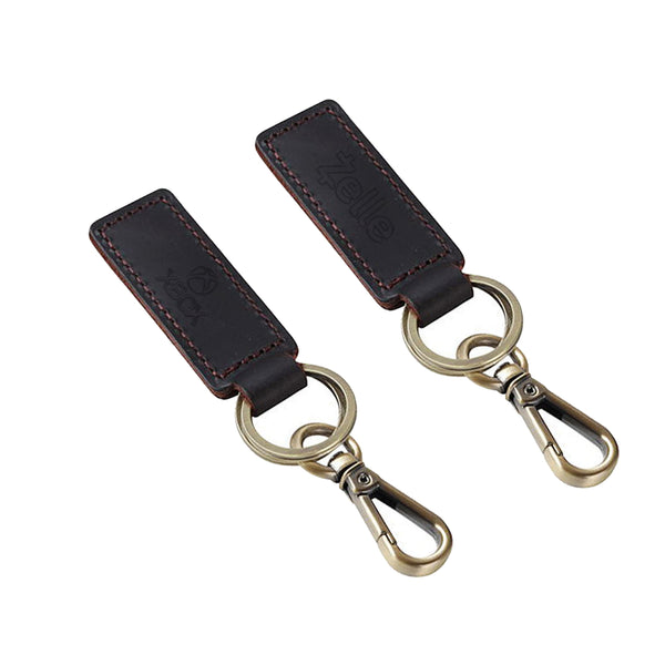 Debossed Vintage Full Grain Leather Custom Car Keychain