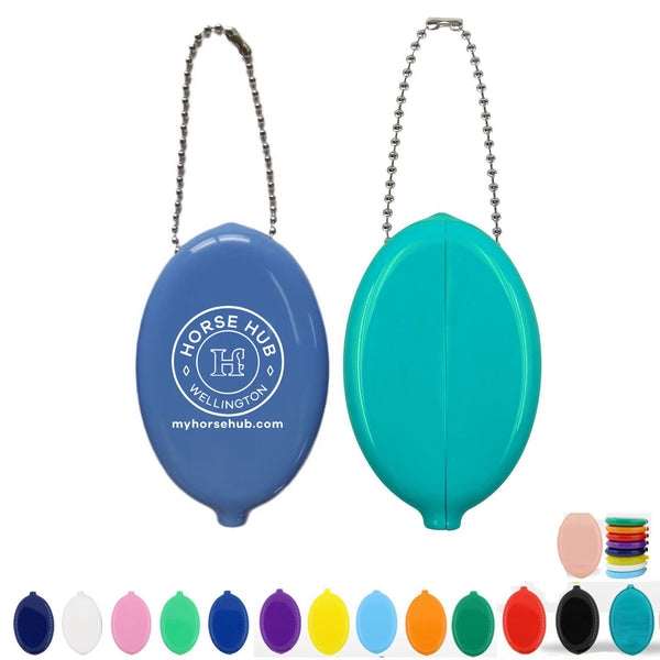 Oval PVC Coin Purse w/ Chain