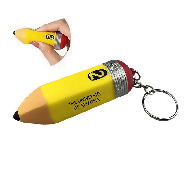 Pencil Shaped Stress Balls with Keychain