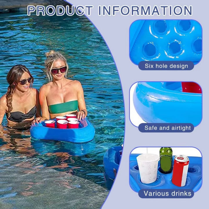 Triangular Inflatable Floating Drink Pong Rack – upromousa