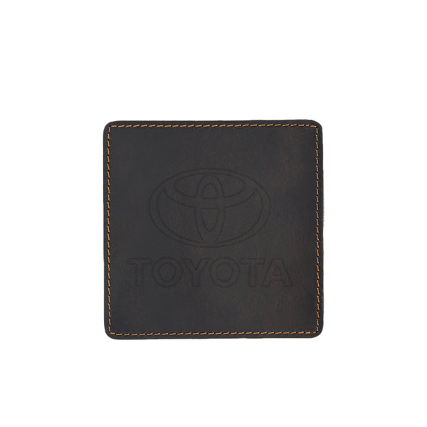 Debossed Top Grain Genuine Leather Square Coaster