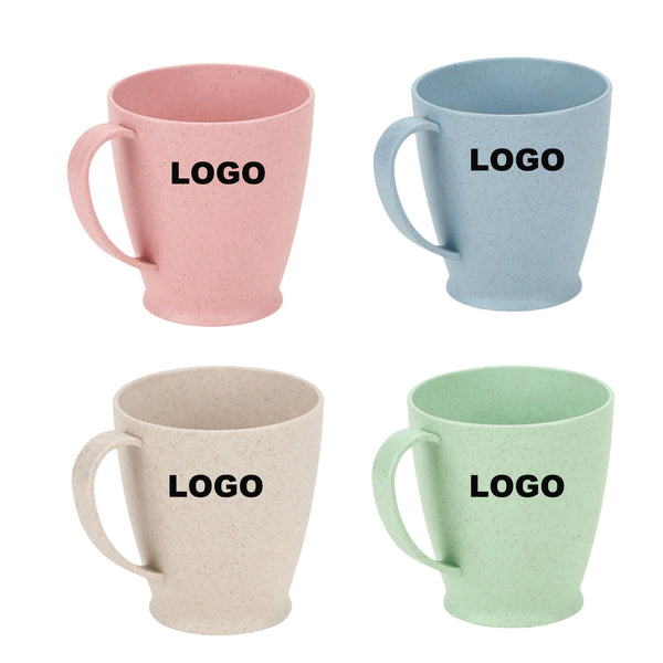 10oz Wheat Straw Plastic Coffee Cups-Ocean