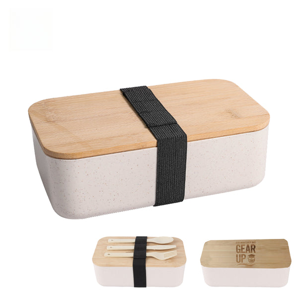 Wheat Straw Lunch Box with Bamboo Lid-Ocean