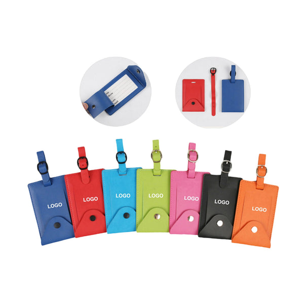 Colorful Premium PU Leather Luggage Bag Tags with Snap