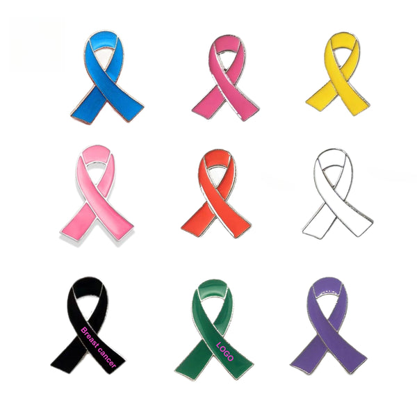 Zinc Alloy Awareness Ribbon Lapel Pin
