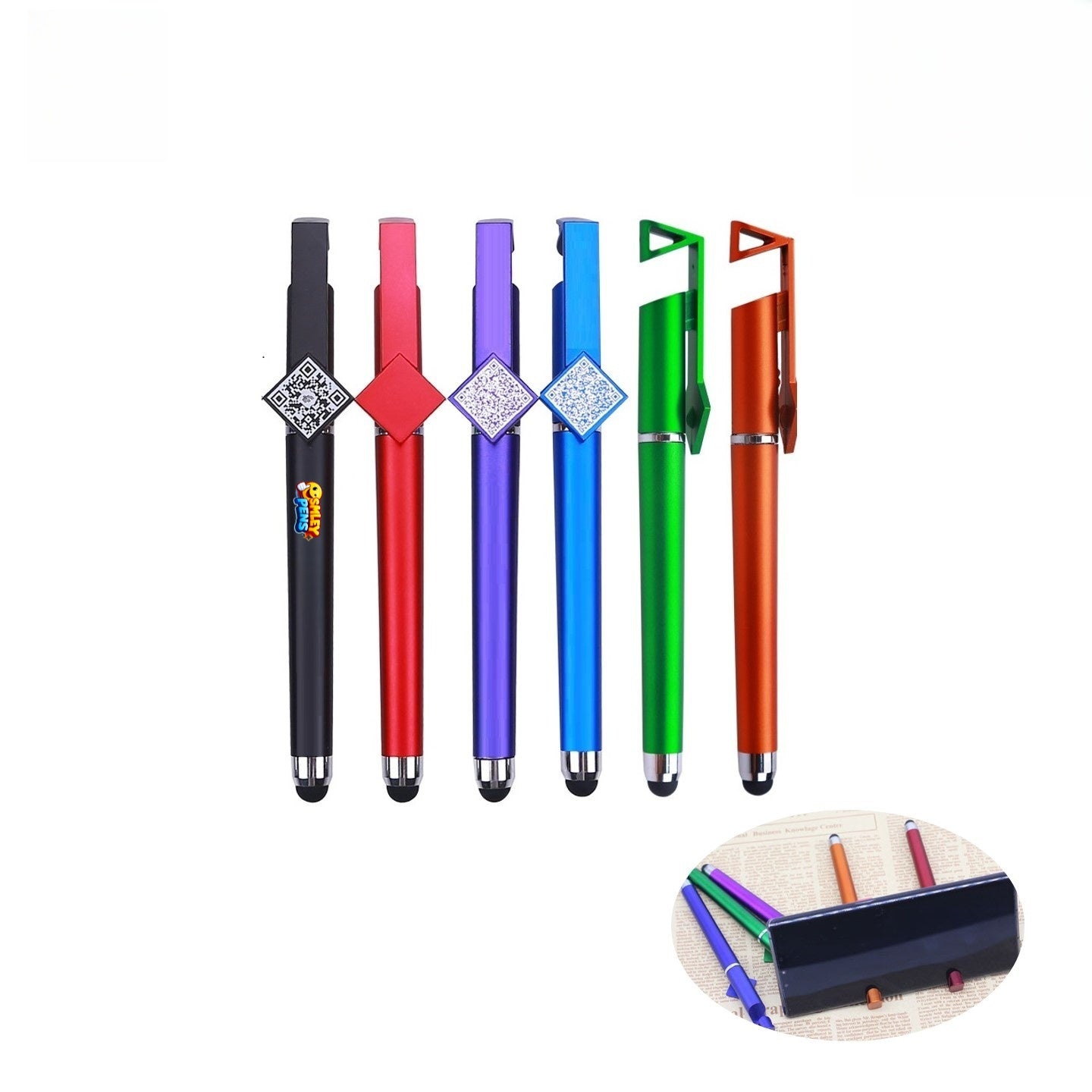 QR Code Stylus Gel Pen with Phone Stand – upromousa