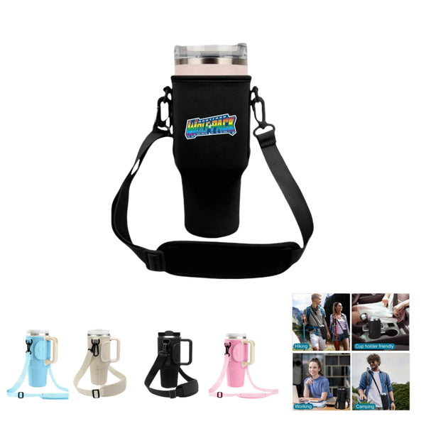 Neoprene Water Bottle Holder with Adjustable Shoulder Strap