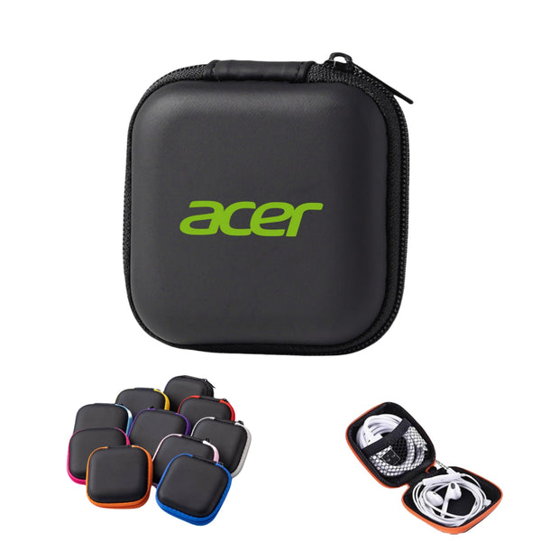 Portable EVA Headphone Case Square Tech Organizer Storage Bag