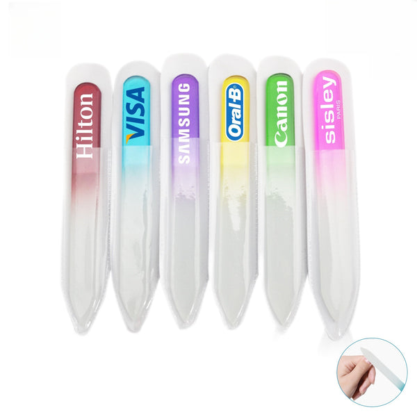 5 1/2" Premium Tempered Glass Nail File in Clear Sleeve