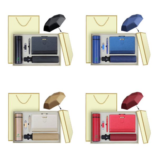 Tumbler And Umbrella Notebook With Usb Flash Pen Gift Box-OCEAN