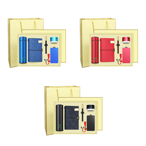 Tumbler Notebook Pen Usb Drive Speaker Power Bank Business Gift Set-OCEAN