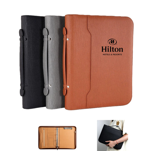 Multifunction PU Leather Business Portfolio with Zipper