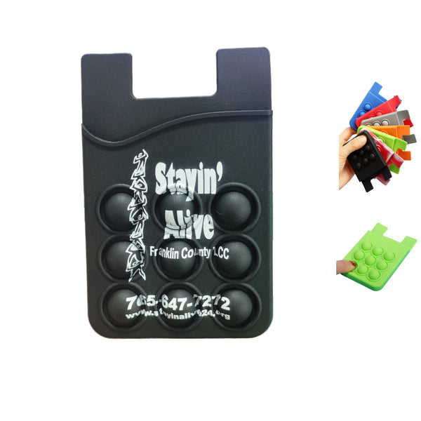Popper Stress Reliever Silicone Phone Wallet