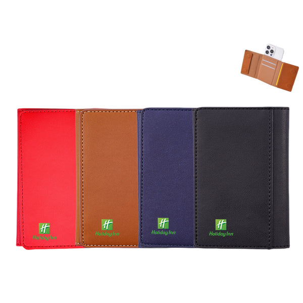 Magnetic PU Leather Wallet with Privacy Flap