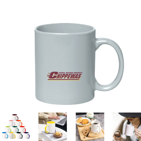 11 Oz Ceramic Coffee Mugs with C-Handle