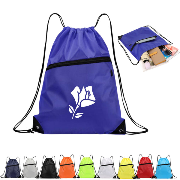 Drawstring Backpack with Headphone Hole