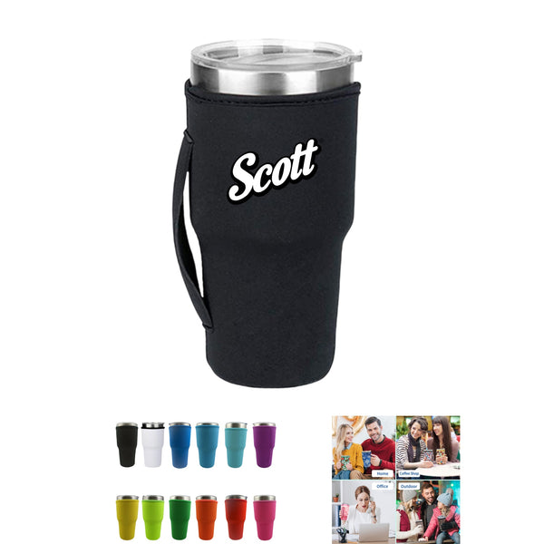 Neoprene Insulated Sleeves Cup Holder with Handle