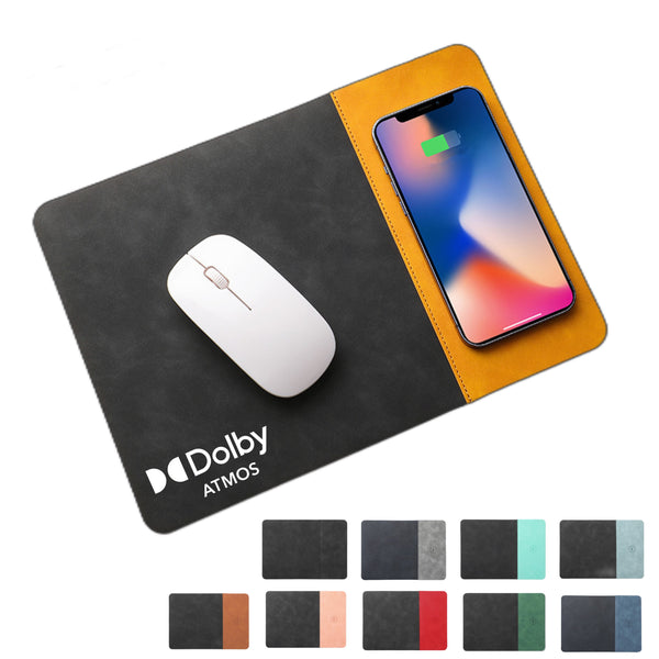 Vegan Leather Wireless Charging Mouse Pad 15W