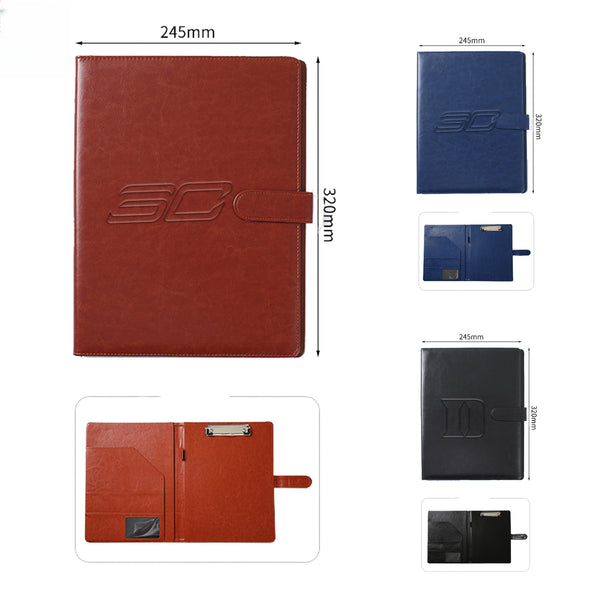 Debossed Leather Resume Portfolio Folder-Ocean