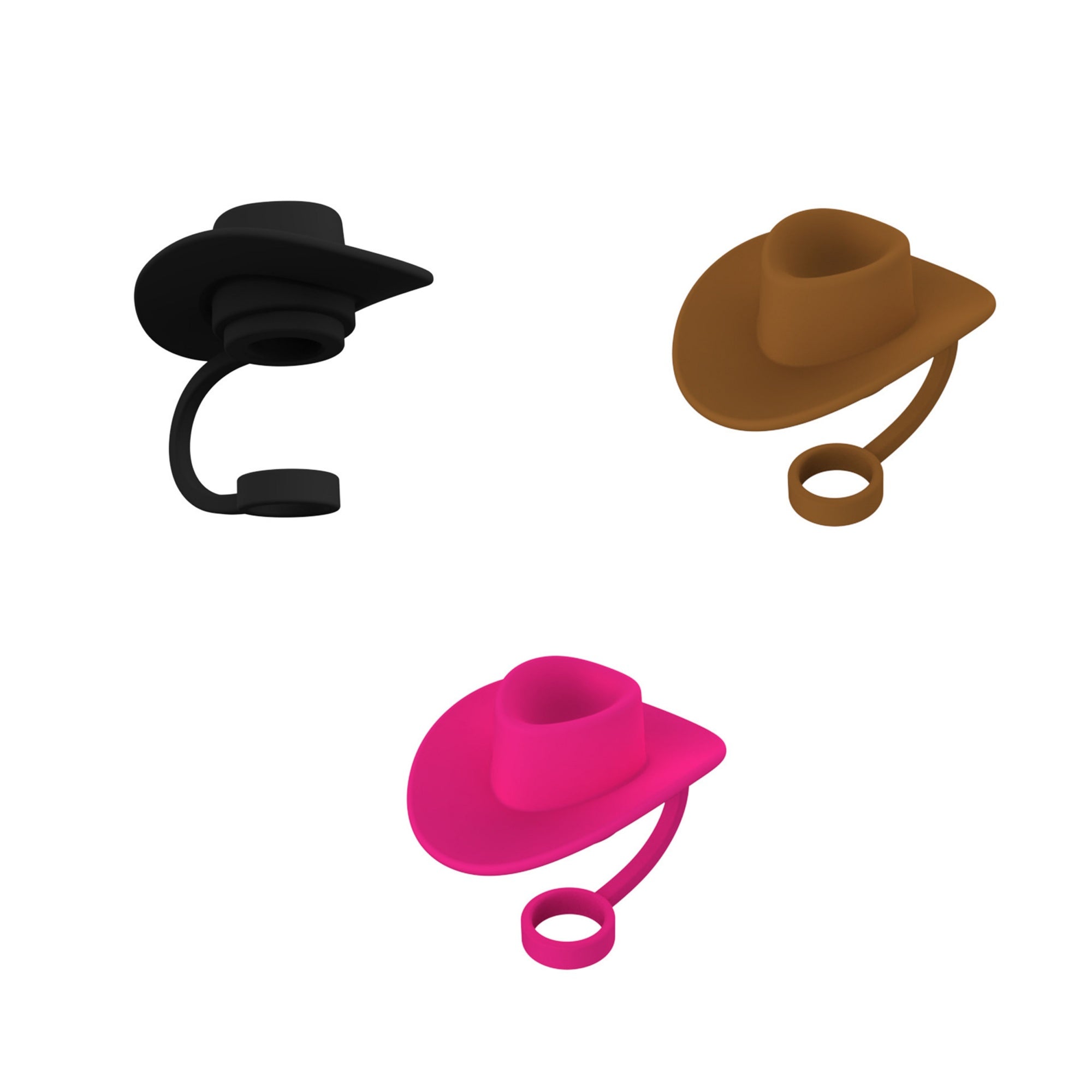 Cowboy Hat Shaped Silicone Straw Stoppers – upromousa