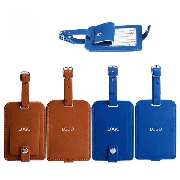 Premium Vegan Leather Luggage Tags Lable Holder with Snap