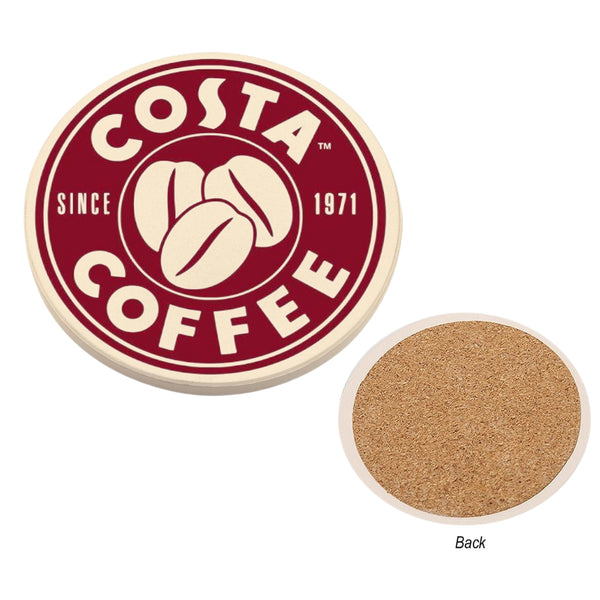 Round Absorbent Coaster With Cork Back