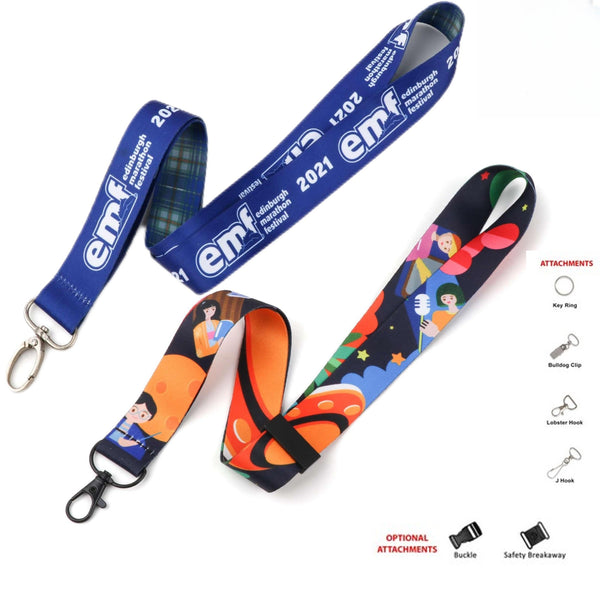 3/4" Full color Polyester Dye-sublimated Lanyard with Oval Hook