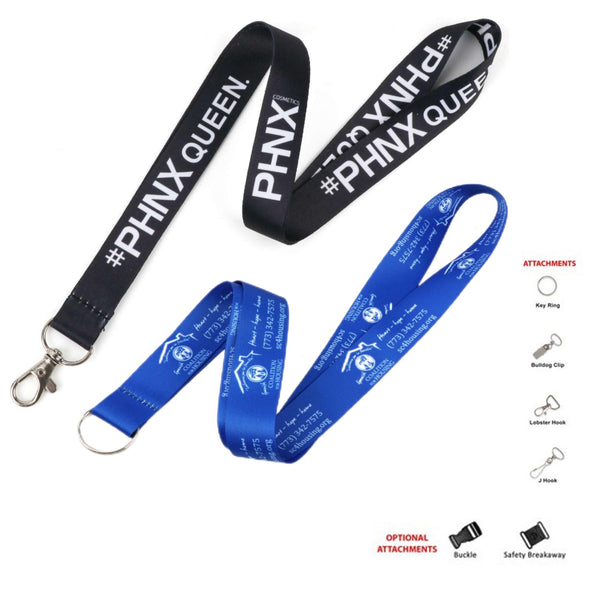 1" Full color Polyester Dye-sublimated Lanyard With Key Ring
