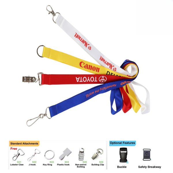3/4" Polyester Screen Printed Lanyard