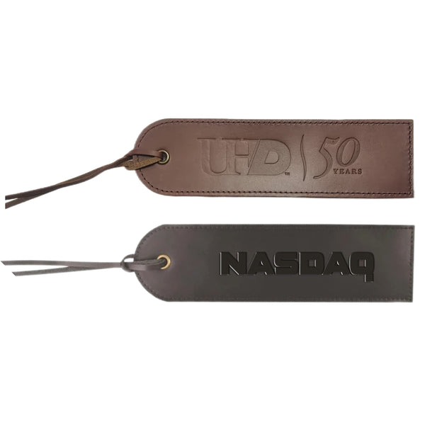 2"x7" Debossed Genuine Leather Bookmark