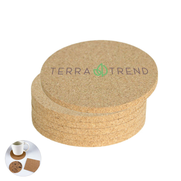 4" Natural Cork Coaster Round 1/5" Thick