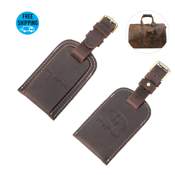 Full Grain Genuine Leather Luggage Bag Tags