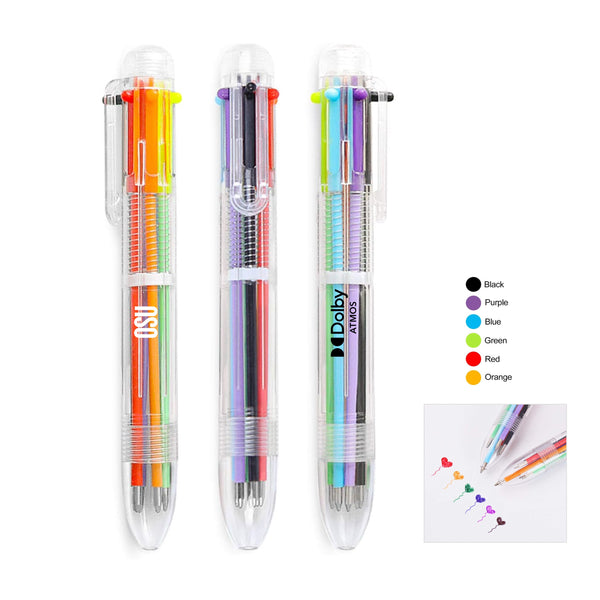 6 Colors Retractable Ballpoint Pen
