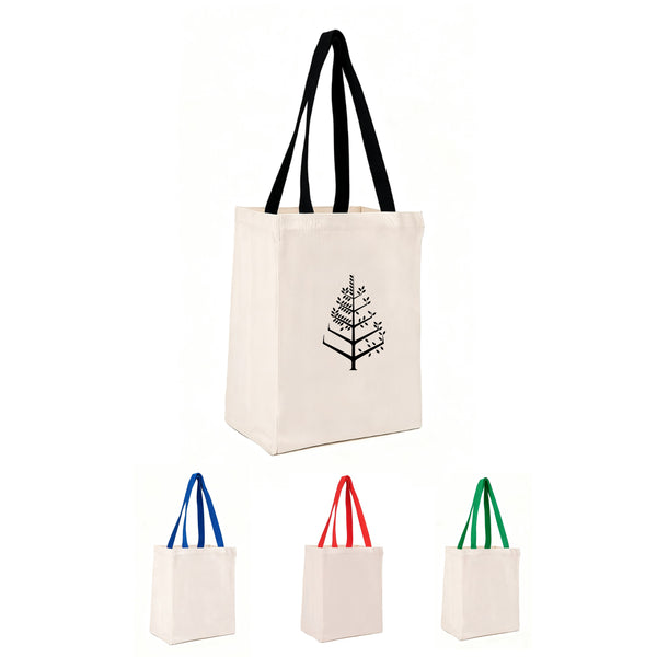 5oz Canvas Tote Bag with Color Handle - OCEAN