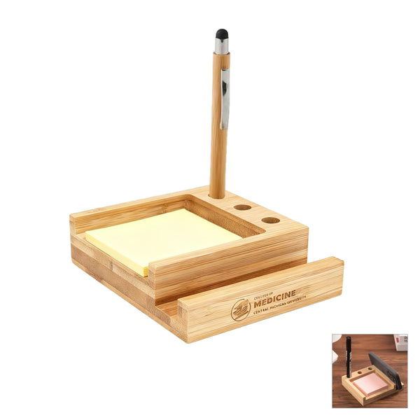 Bamboo Desk Organizer with Phone Holder - OCEAN