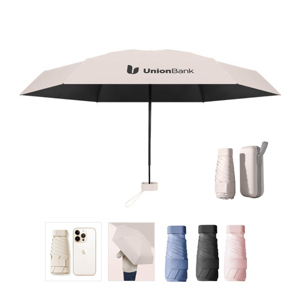 Mini Folding Travel Umbrella with Case - Ocean