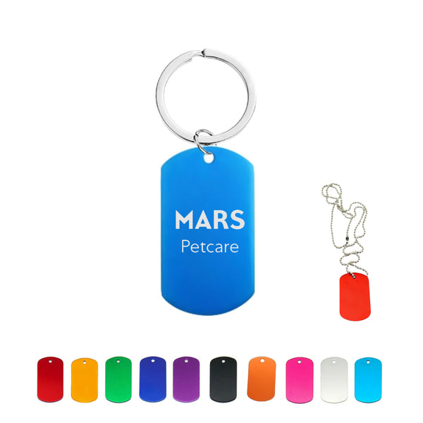 Engraved Aluminum Dog Tag Keychain