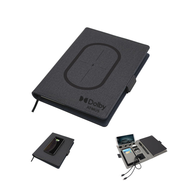 Padfolio with Phone Charger - Ocean