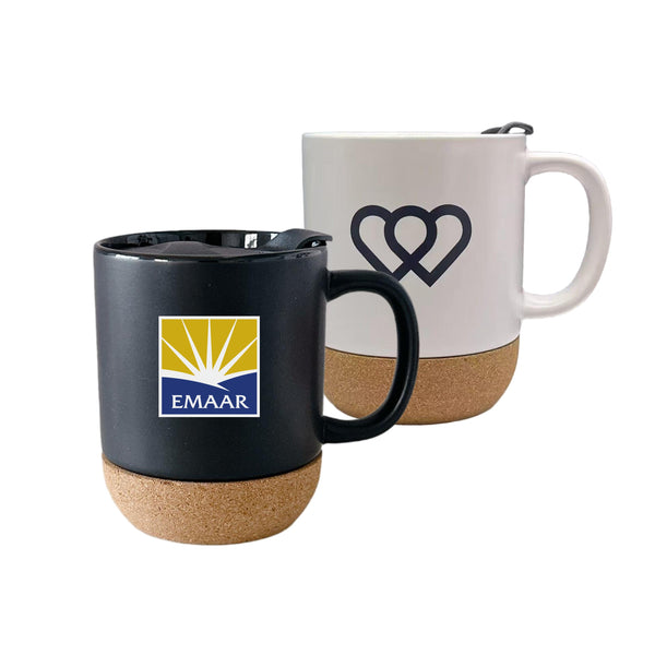 Ceramic Mug with Cork Base - Ocean