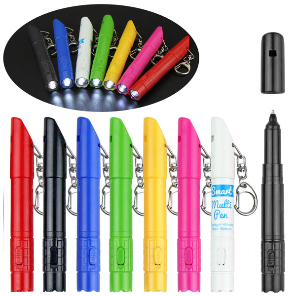 3-In-1 LED Flashlight with Whistle and Ballpoint Pen